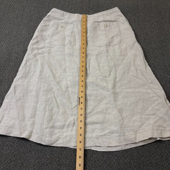 LL Bean Skirt Womens Size 6 PET 6P Linen Beige Casual - Picture 5 of 10